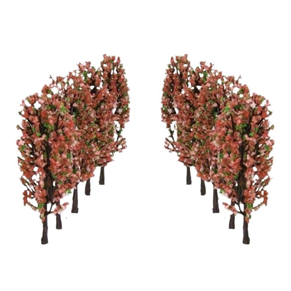 Miniature Scenery Decor 20pcs Train Layout Model Trees, 1:200 8.5cm Street Park Scenery Sand Table Decor Flower, Models