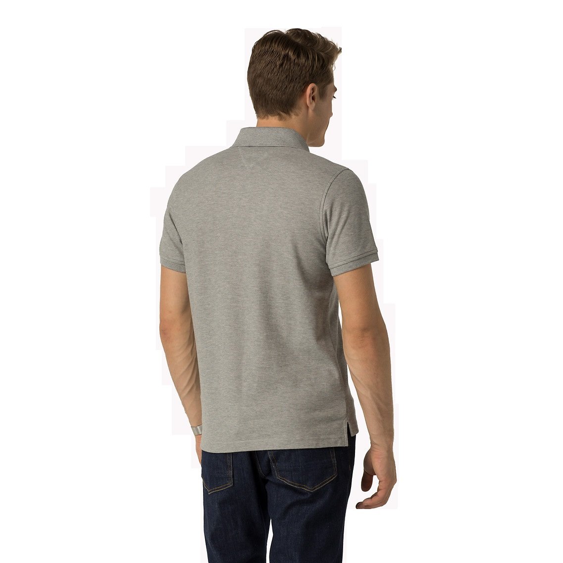 Tommy Hilfiger MW0MW00140-501 Performance Polo SS Polo Manica Corta in 100% Cotone Performance Piquet Regular Fit Grey (Grigio) (S, Grey Grigio)
