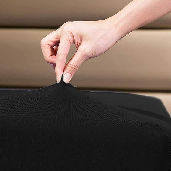 DAN RIVER 100% Cotton Jersey Fitted Sheet, King, Black, 16 Inch | Deep Pockets, Ultra Soft & Breathable, Stretchy Knit Fabric, Fitted Bed Sheet for Queen Mattress, Full size jersey sheet