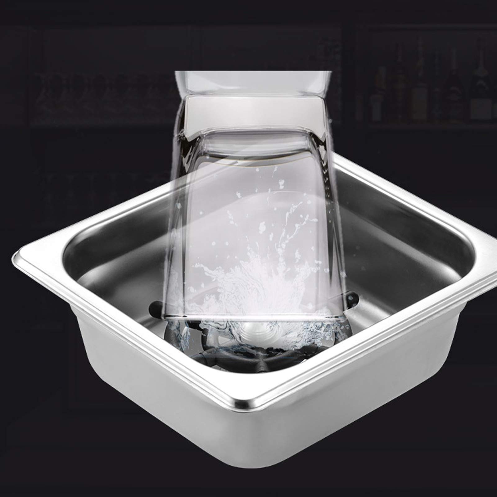 Enjuagador de Vasos para Fregadero de Cocina, Lavavasos Automático de Acero Inoxidable con Rosca G1/2 con Conector, Limpiador de Vasos para Bares, Restaurantes, (lavadora de tazas pequeñas)