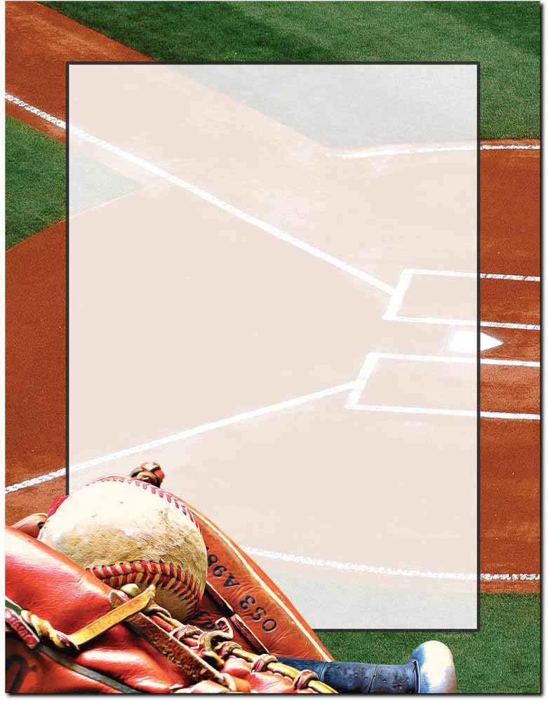Mitt, Bat & Ball Letterhead Laser & Inkjet Printer Paper (100 Pack)