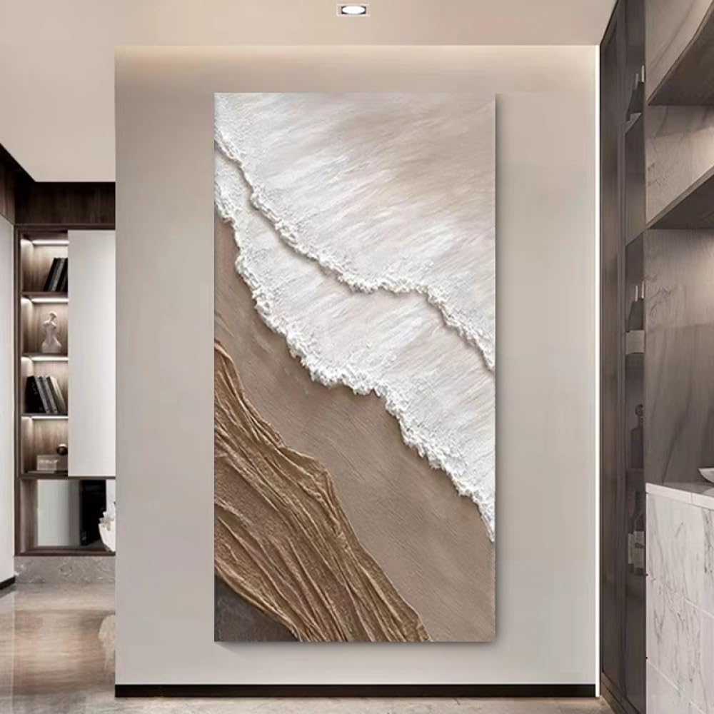 Peinture à l'huile de mer faite à la main texture moderne sur toile