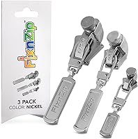 Vista 13 de FixNZip Paquete de reparación de cremallera de níquel negro pequeño, mediano y grande Reemplazo universal sin costuras deslizante para todas