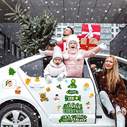 Dvbonike 20Pcs Christmas Refrigerator Magnets Waterproof Car Magnet Merry Christmas Car Decoration Including Xmas Tree Santa Reindeer Gingerbread Snowman Fridge Magnets For Holiday Party Supplies #TOP3