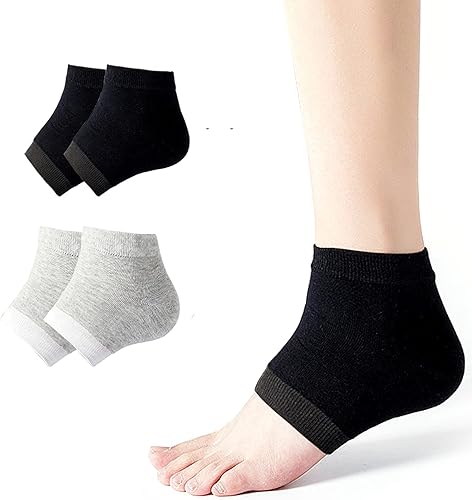 Miniatura 1 de Calcetines de gel hidratantes para reparar talones agrietados, calcetines de silicona con punta abierta para piel seca para spa, cuidado nocturno de
