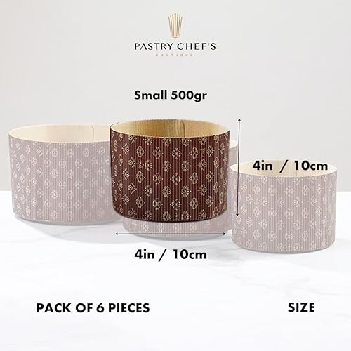Miniatura 3 de Pastry Chef's Boutique Molde de papel corrugado de lujo para panettone - Mediano - 26.46 oz - 5.75" x 4-316" - Paquete de 6