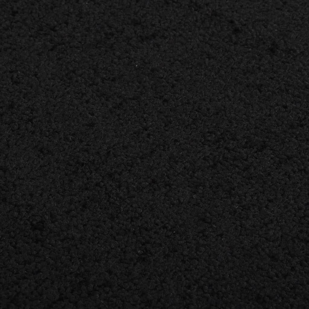 Felpudo 60 x 80 cm terciopelo negro con parte trasera de vinilo antideslizante, felpudo para entrada, pasillo, pasillo, interior y exterior cubierto, fácil de limpiar, resistente, no daña el