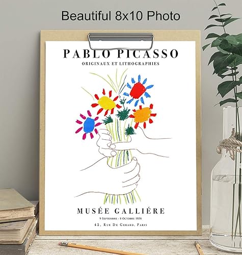 Miniatura 4 de Pablo Picasso Poster - 8x10 Picasso Wall Art - Famous Artist Prints - Gallery Wall Art - Bouquet of Peace - Flowers - Museum Poster 8x10