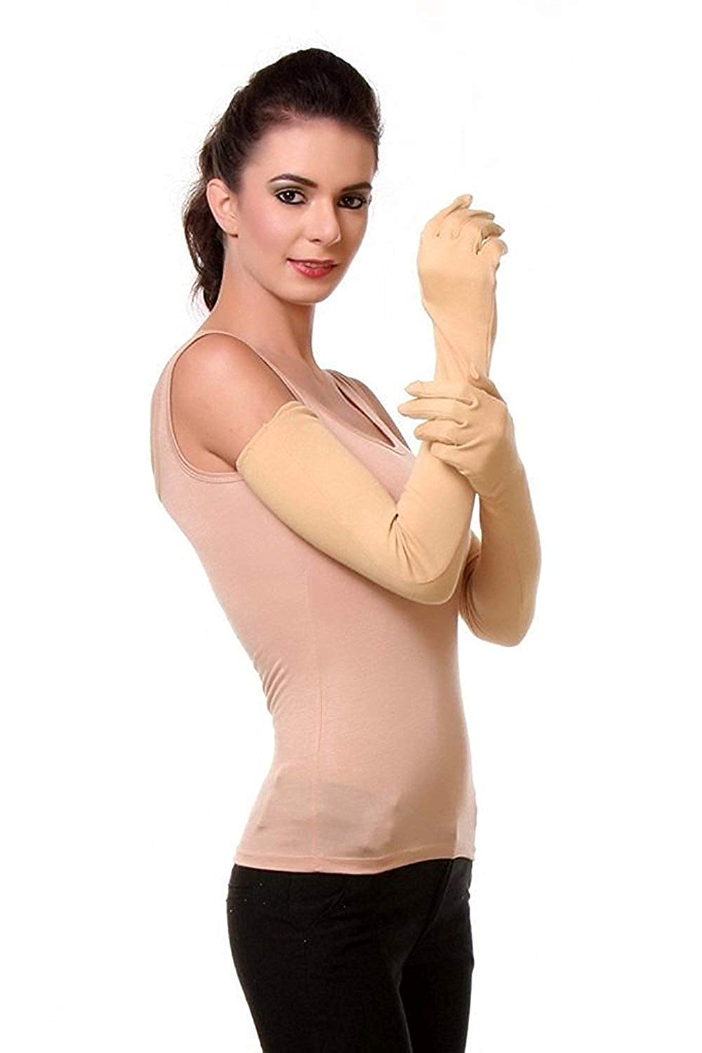 LP london paree Lovely Men's and Women's Cotton Full Hand Gloves, Beige 2