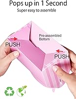 Vista 2 de Happyhiram 50 Cajas de Dulces para Fiestas Rosas para Niñas, Cajas de Dulces de 6 Pulgadas Recuerdos de Fiesta con Asa Bolsas de Regalo de Papel