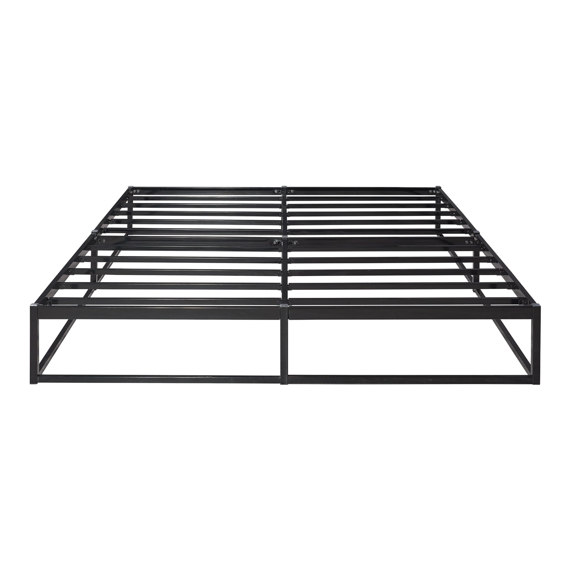[en.casa] Struttura Letto Matrimoniale 160x200 cm in Acciaio Letto a 2 Piazze Senza Testiera e Pediera Letto Minimalista di Forma Rettangolare - Nero
