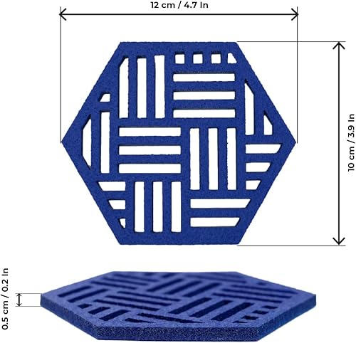 Miniatura 3 de Juego de 6 posavasos de fieltro para bebidas, cócteles, bebidas, protege la mesa de la encimera, mantel individual para decoración del hogar,