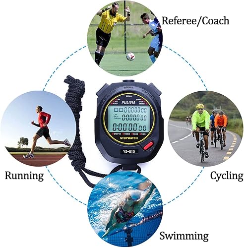 Miniatura 7 de Stopwatch Timer Lap Split Digital Stopwatch with Clock Calendar Alarm, Large Display Stop Watch for Sports Kids Coaches Swimming Running