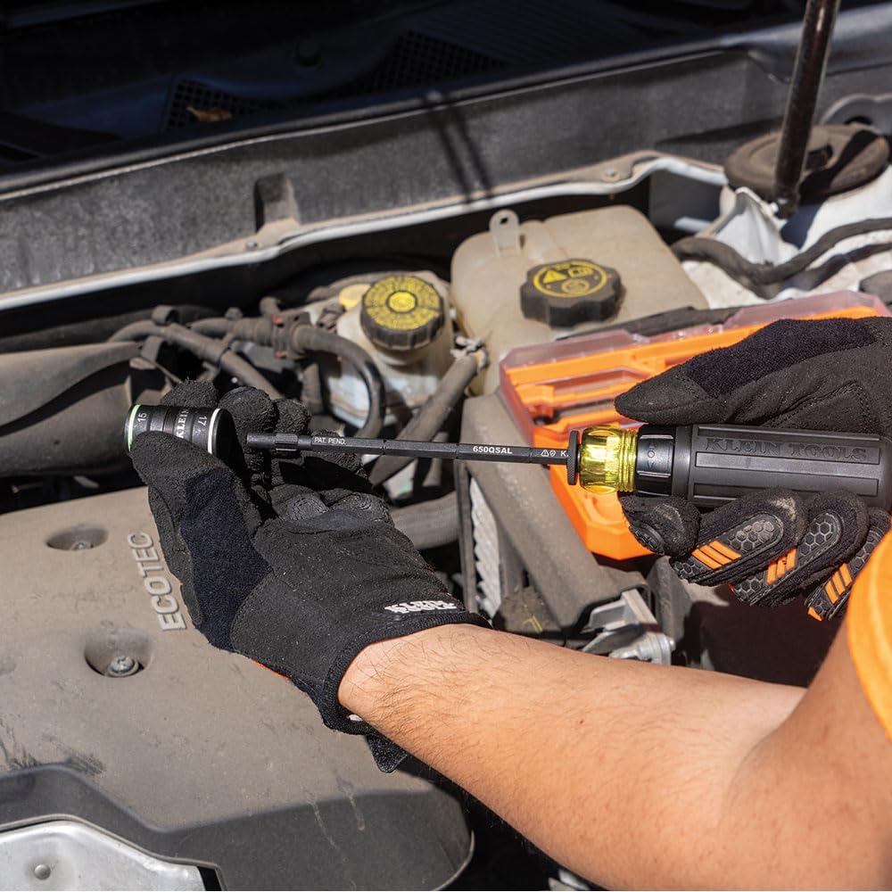 Klein Tools 65242 KNECT Impact Socket Set, Ratcheting Screwdriver Set, 1/4-Inch Drive, 4 SAE and 4 Metric Flip Sockets, 16 Hex Sizes, Adapters, MODbox Case - Image 5