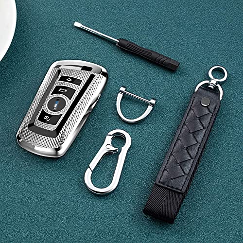 Car Key Fob Cover Key Case Soft TPU Suit For BMW 1 6 4 5 7 3 Series and Compatible with BMW M4 M2 M3 X3 M5 M6 X4 Keyless Full Cover Protection Smart Remote accessories
