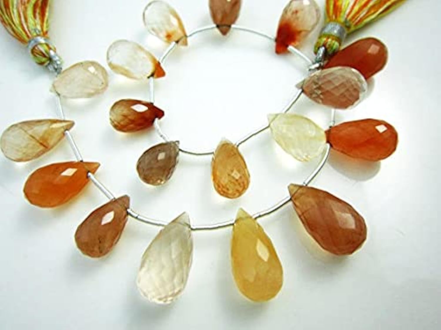 Copper Rutilated Quartz perles de pierre naturelle en goutte facettée pour création de bijoux DIY