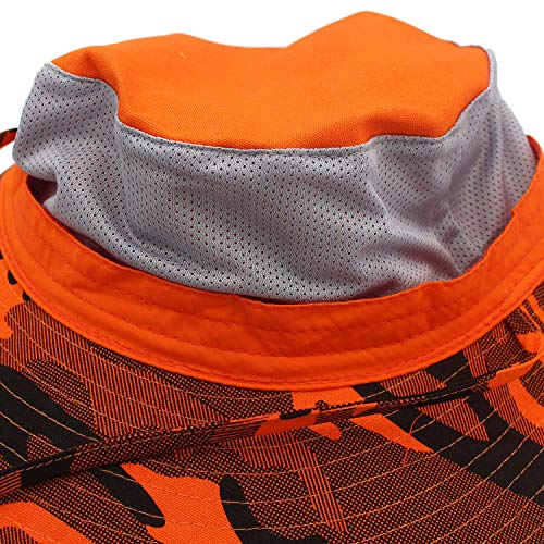 Home Prefer Upf50+ Mens Womens Sun Hat Wide Brim Fishing Hat Camo Large Cowboy Hat Beach Boating Hat Orange #TOP7