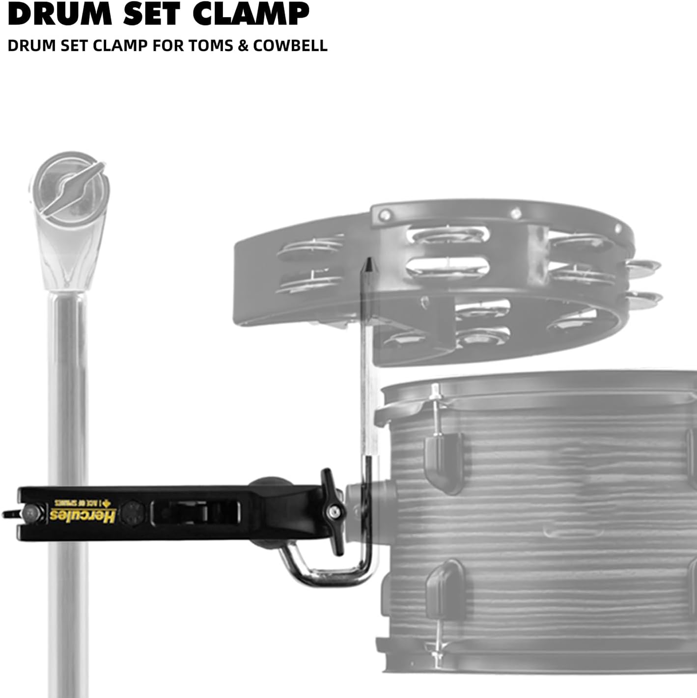 Drum Set Clamp, Cowbell Clamp, Special Effects Drum Clamp with Universal Ball, Drum Clamp Be Used for Toms, Cowbells,Small Percussion Instruments, Percussion Instrument Accessories.