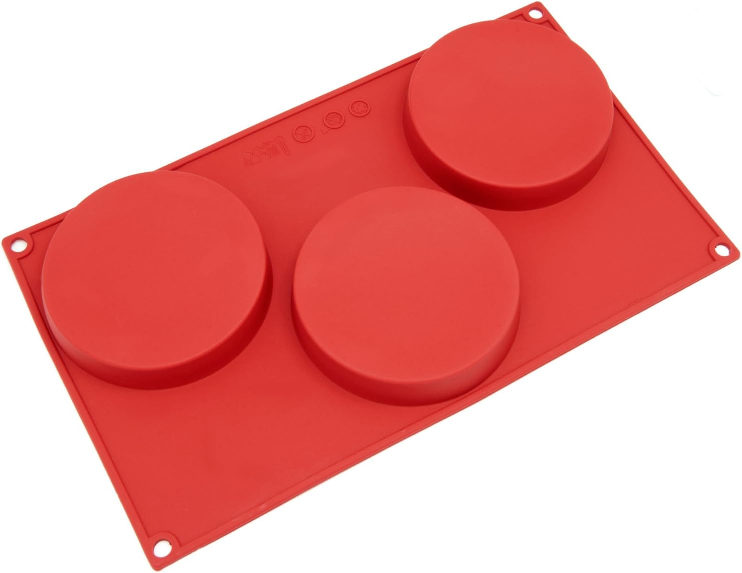 Freshware 3-Cavity Silicone Disc Cake, Pie, Custard, Tart and Resin Coaster Mold