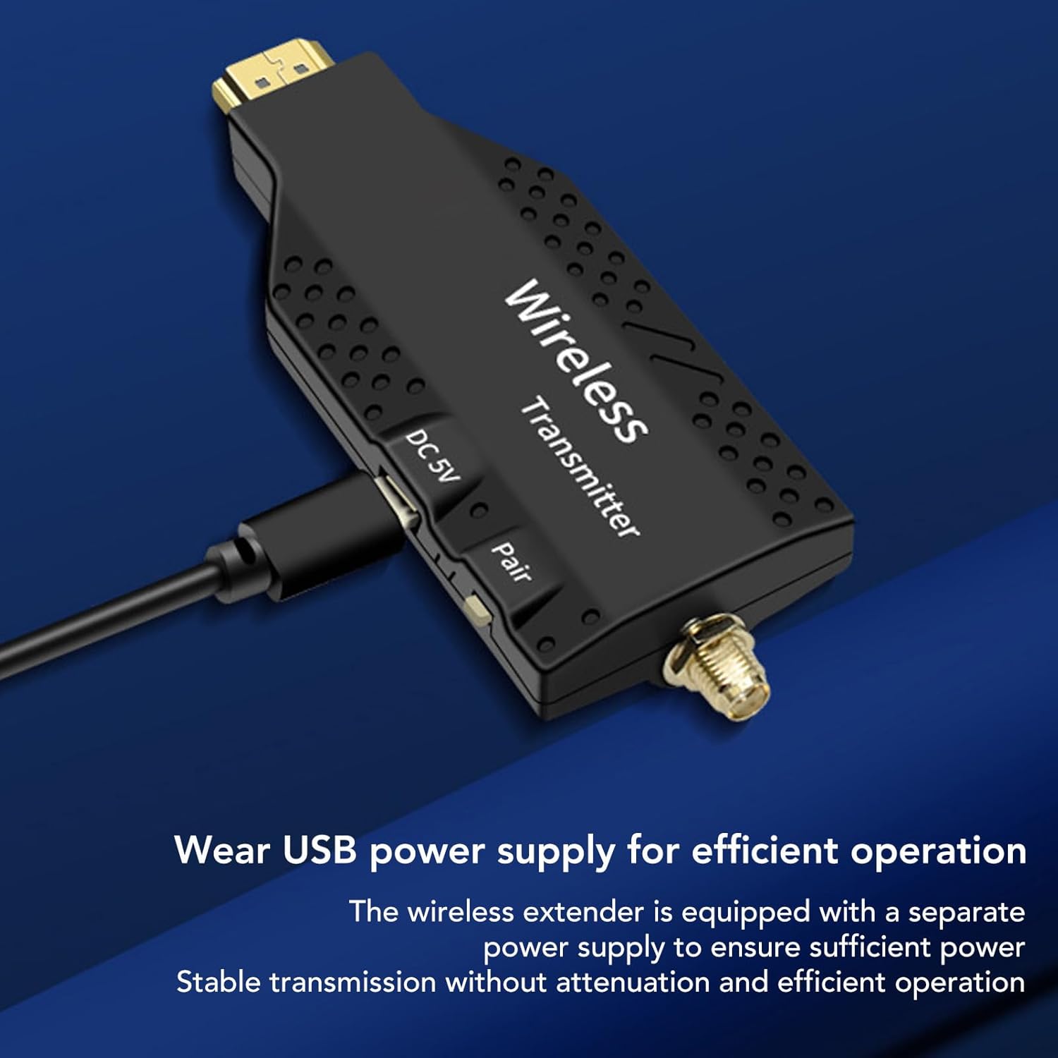 HD Multimedia Interface Wireless Extender,60Hz 5.8GHz Wireless Transmitter & Receiver, Display Dongle Adapter with 2 Antenna