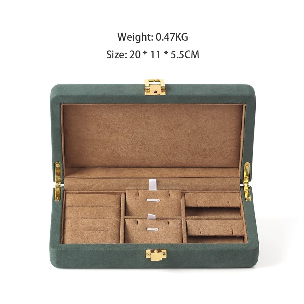 Schmuckaufbewahrung Tragbare, unterteilte Schmuckaufbewahrungsbox(Green)