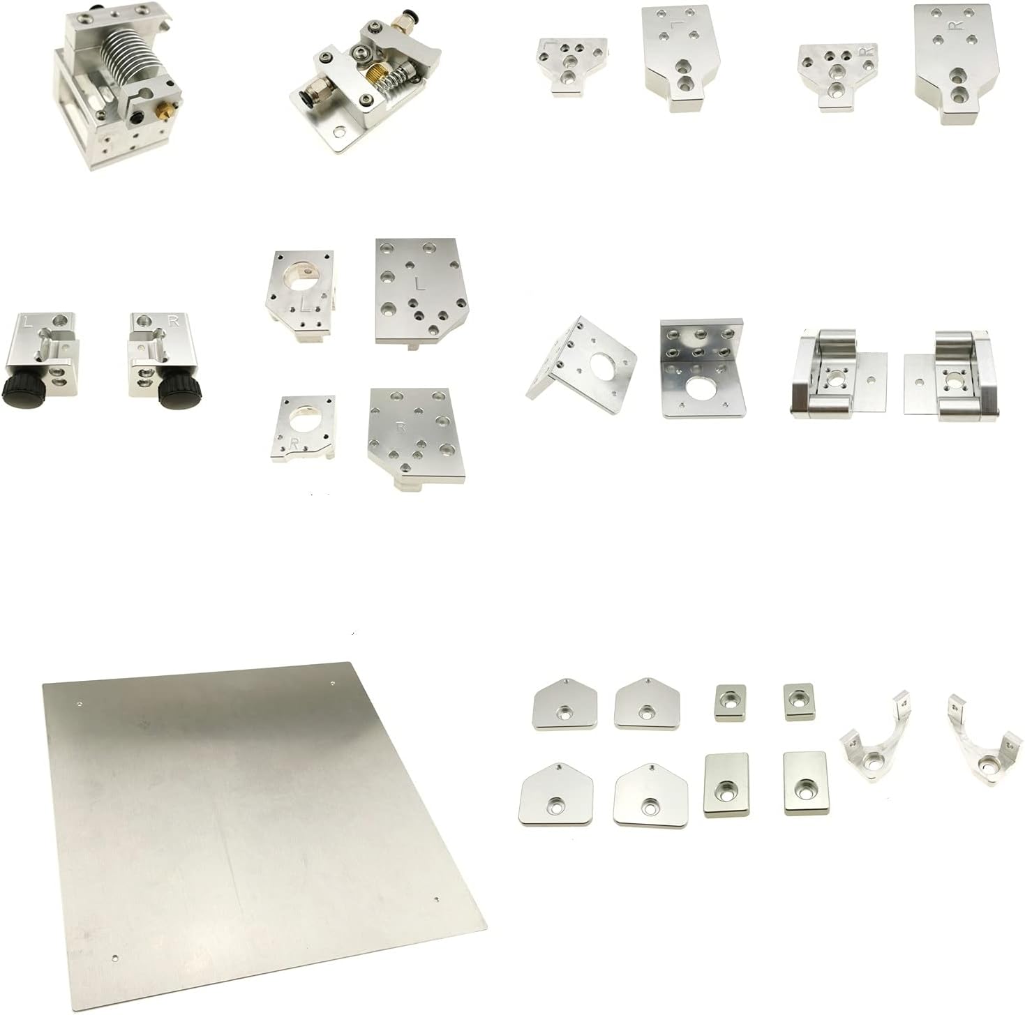Lysee 3D Printer Parts & Accessories - 1 Set 3D Print Parts BLV MGN Cube Printer Kit 2020 2040 Aluminum Profile Frame CNC Processing - (Color: XYZ-axis are Fixed, Plug Type: JP)
