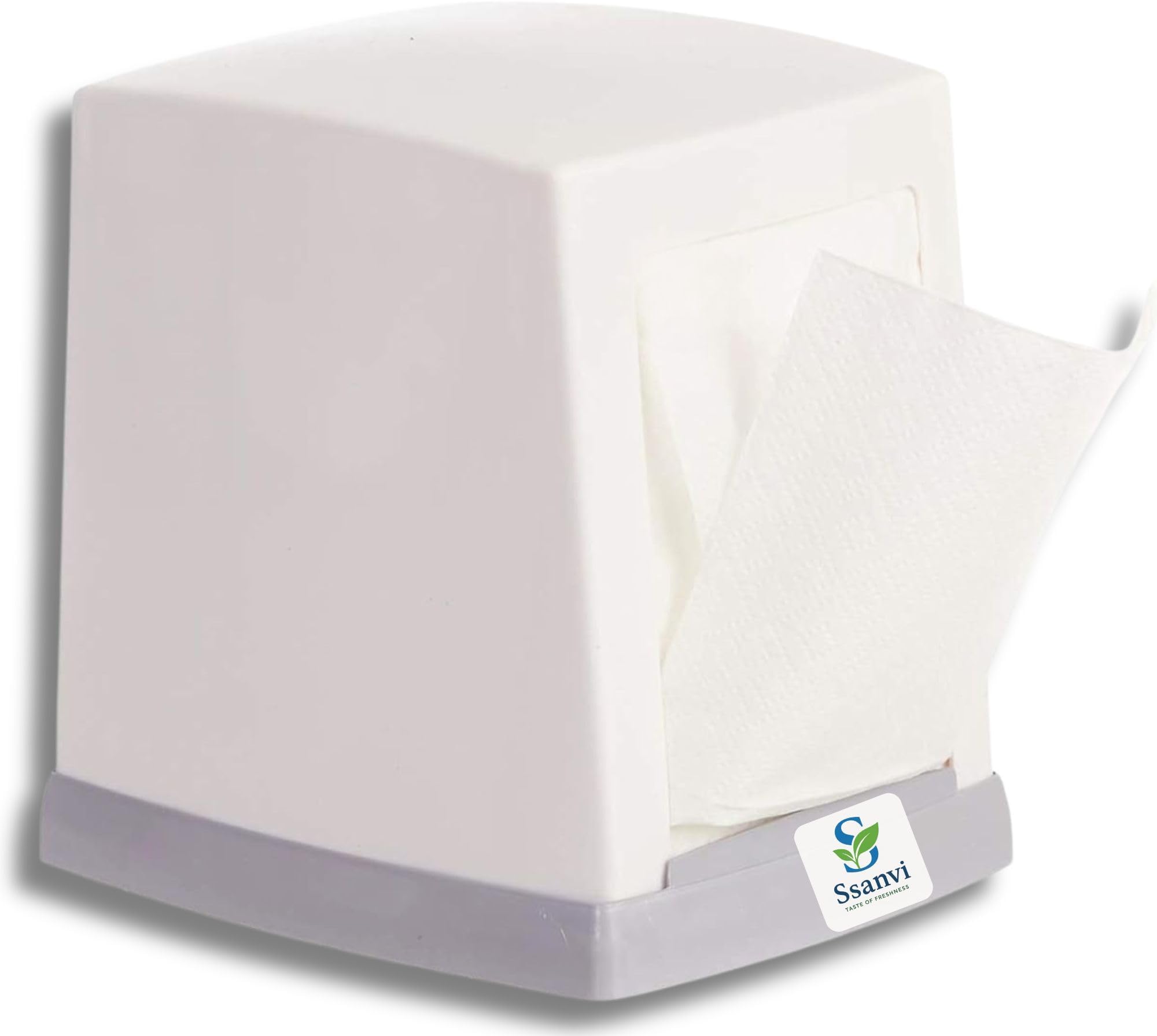 Double Side Table Top Tissue Dispenser with 2 Refill Tissue Paper Box for Kitchen, Dining Table, Office (White)