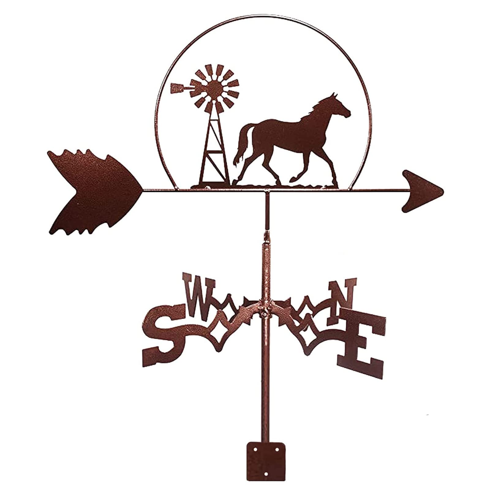 Measuring Tools Weather Vane Direction Indicator WeatherVane Roof Mount Weathercock Garden Metal Decorations Farmhouse Weather Vane Easy Use Decorations D 35X50CM