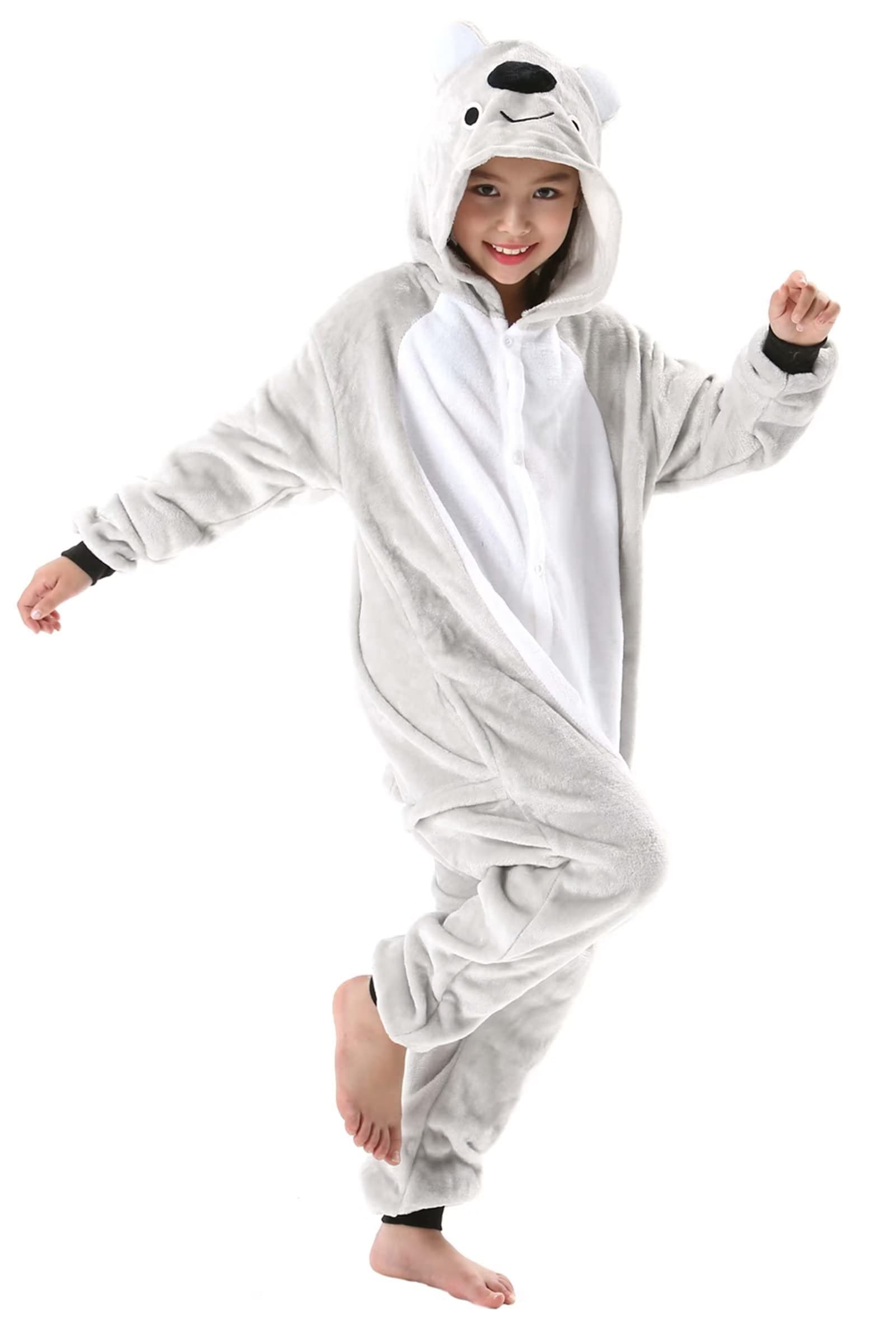DarkCom Animal Onesie for Kids,Flannel Cosplay Koala Halloween Christmas Costume Parent-Child Sleepwear for Girls Boys 12-13 Years - Image 2