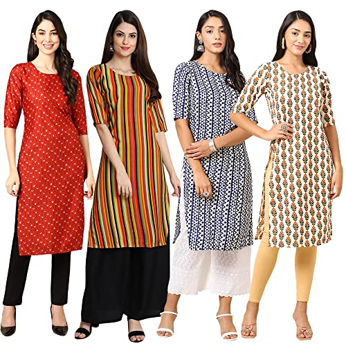 Image of Pinkmint Women's Crepe Digital Print Straight Kurta (RM-348-370-360-366)
