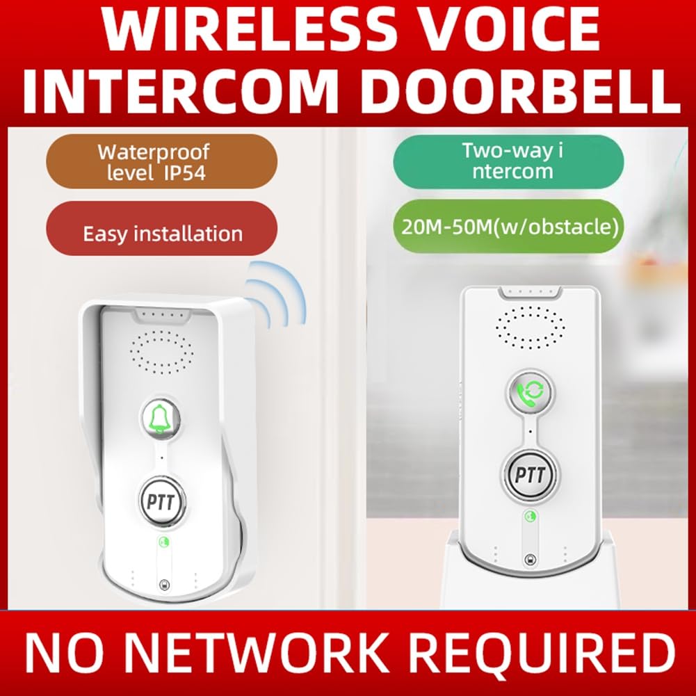 Interphone Sans Fil, Interphone Sans Fil, Téléavertisseur Intelligent D'Urgence à Domicile, Interphone Sans Fil Blanc