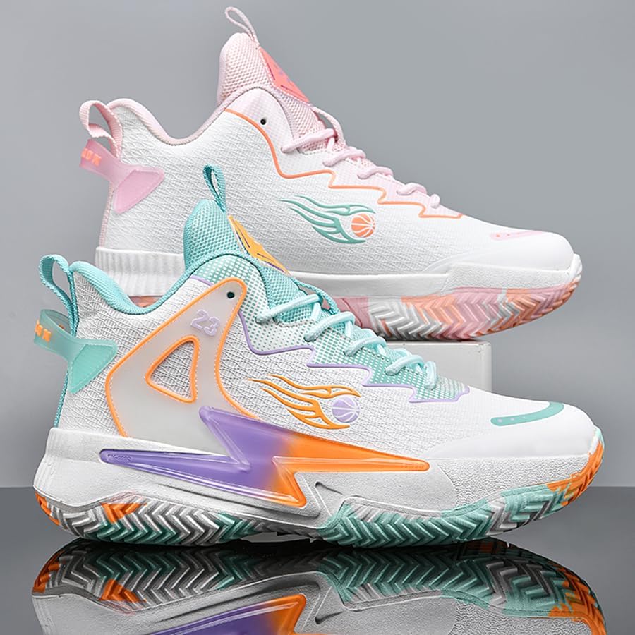 Basketball Shoes for Womens Mens Fashion Comfortable Volleyball Sneakers Breathable High Top Non Slip Outdoor Sport Woman Man Shoe - Image 4