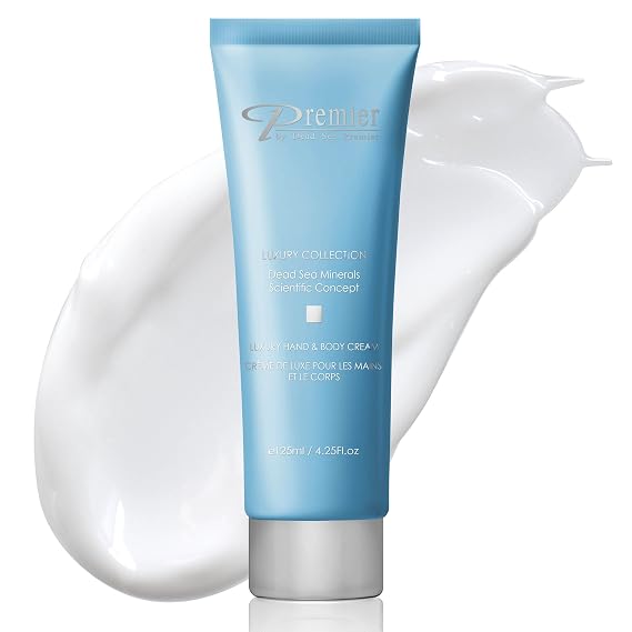 Premier Dead Sea Hand Cream for Women, Hydrating Hand and Body Moisturizer, Fast Absorbing Non-Greasy Formula with Witch Hazel and Aloe Vera (4.25 Fl oz)