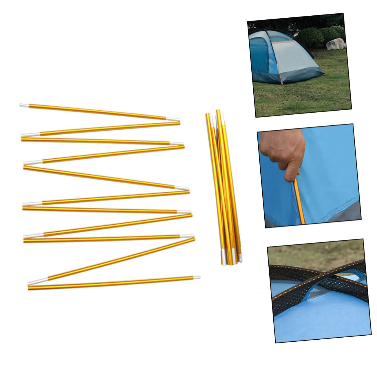 HEMOTON Zeltstangenpflock Faltbar Für Den Außenbereich Elastisch Zum Wandern Tragbar Königsstangen Camping Leichte Plane Für Camping Metallstangen Für Überdachungszeltstangen