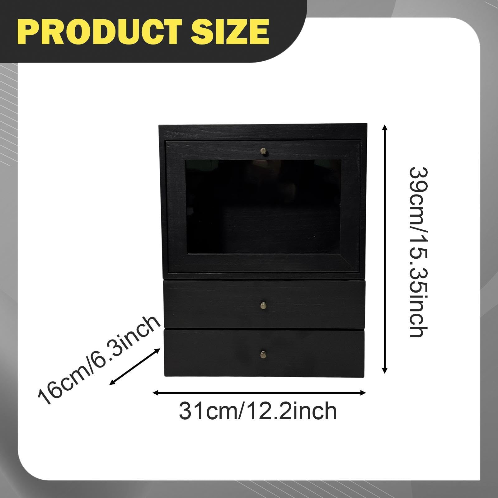 Colcolo Organizador de perfumes de Madera, Caja de Almacenamiento para el Cuidado de Piel, Elevador de cosméticos, Expositor de fragancias Multiusos para, Negro