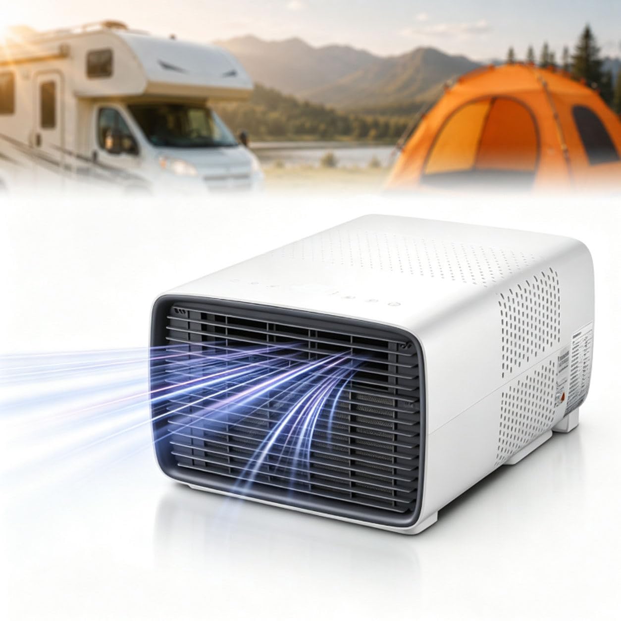 DIUNAOZI Camping Air Conditioner Portable AC Mini Cooler Unit Compressor 2700 BTU 3-in-1 Personal Cooling, 280W Low Power Draw, 45dB Quiet Sleep Mode, Dehumidifier for Tent, RV, Dorm & Travel