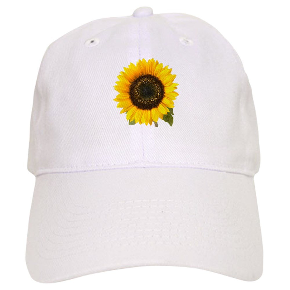 CafePress Sunflower Cap Unique Adjustable Baseball Hat White