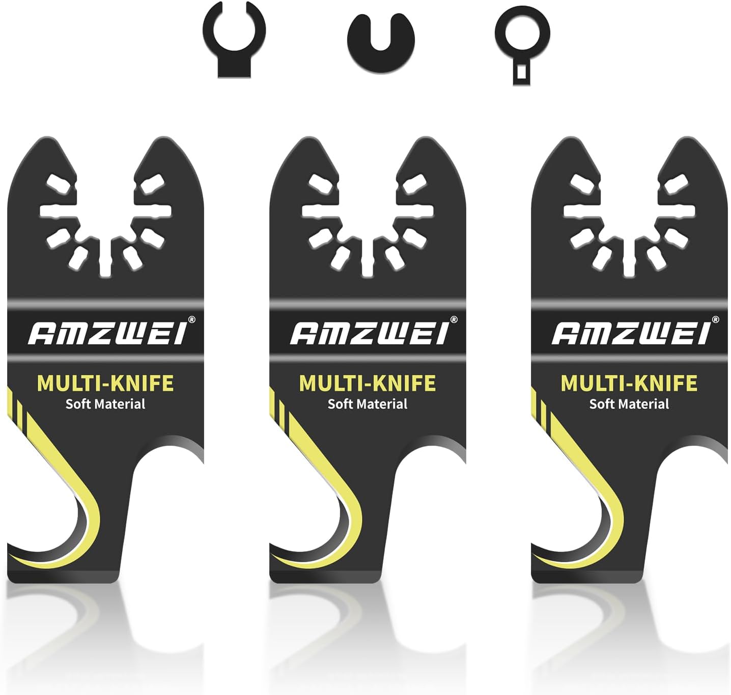 3PCS Hook Knife Oscillating Multi Tool Blade, Hook Push Pull Scraper Saw Blades for Roofing Shingles, PVC Floor Carpet, Cardboard Cutting, Compatible with Dewalt Milwaukee Craftsman Ryobi