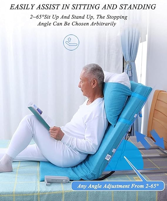 Electric Incline Bed Rest, Adjustable Back Support for Sit Up or Recline, 2-65° Angle, Comfort for Disabled or Injured Users