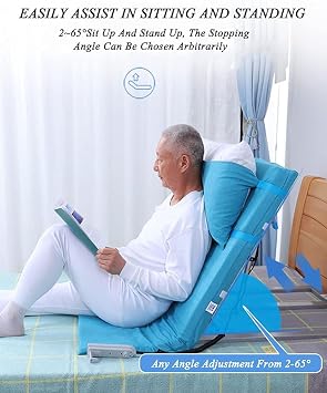Electric Incline Bed Rest, Adjustable Back Support for Sit Up or Recline, 2-65° Angle, Comfort for Disabled or Injured Users