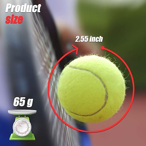 Miniatura 3 de GKK Paquete de 27 pelotas de tenis, pelota de tenis de entrenamiento sin presión, pelotas de tenis a granel para jóvenes, principiantes, mascotas,