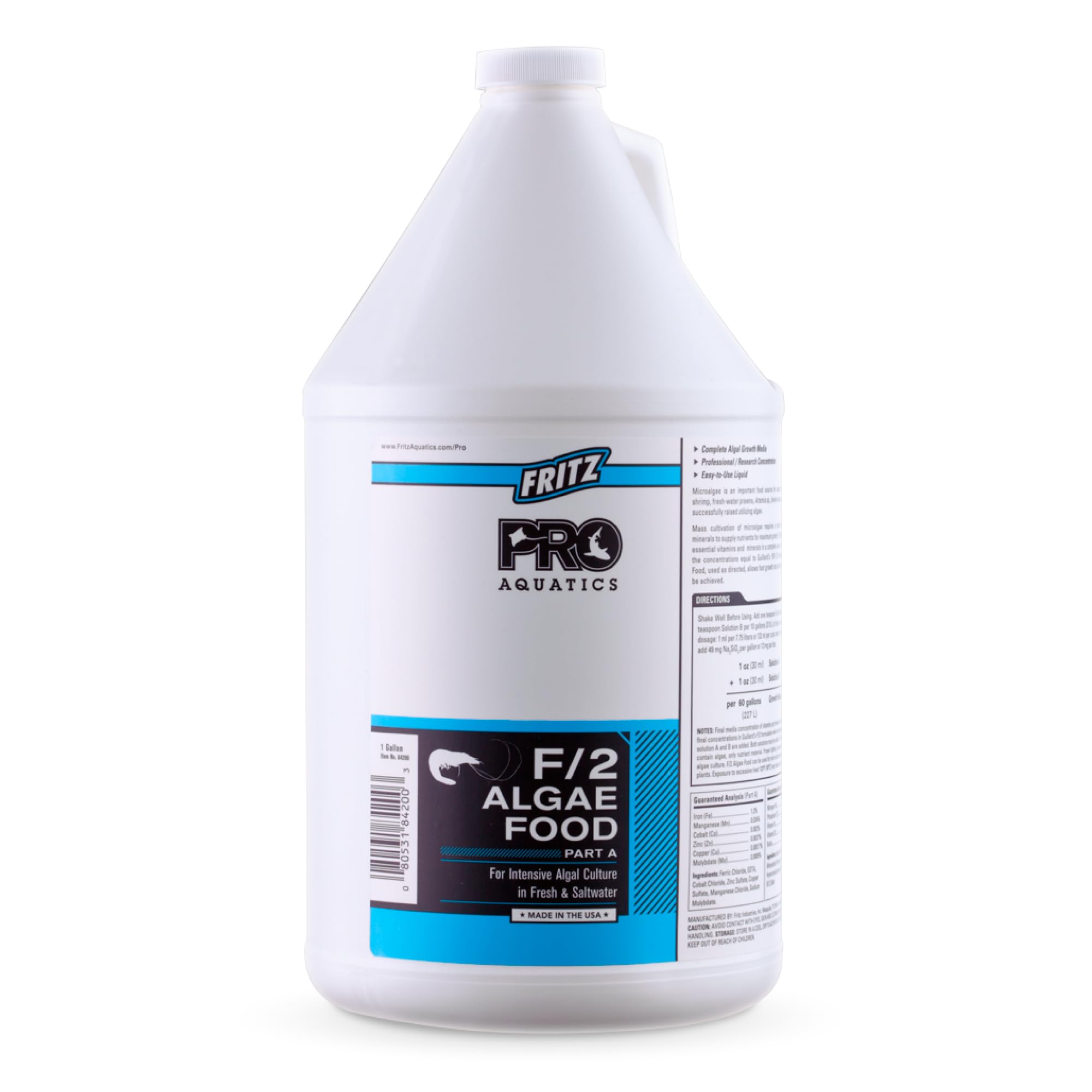 Fritz Aquatics PRO - F/2 Algae Food PTA- 1 Gallon (84200)