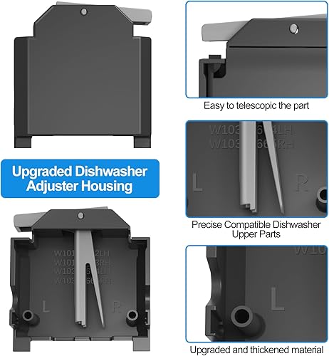 Miniatura 4 de Ajustador de lavavajillas mejorado W10320665 W10588165 - Carcasa para lavavajillas Whirlpool, piezas KDPE234GPS0 WDT750SAHZ0 WDT730PAHZ0, piezas de