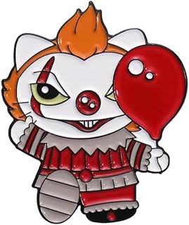 IT Pennywise Penny Wise Clown Red Balloon We All Float Down Here Georgie Horror Movie Cat Kitten Kitty Cute Kawaii 1.2" Lapel Enamel Pin