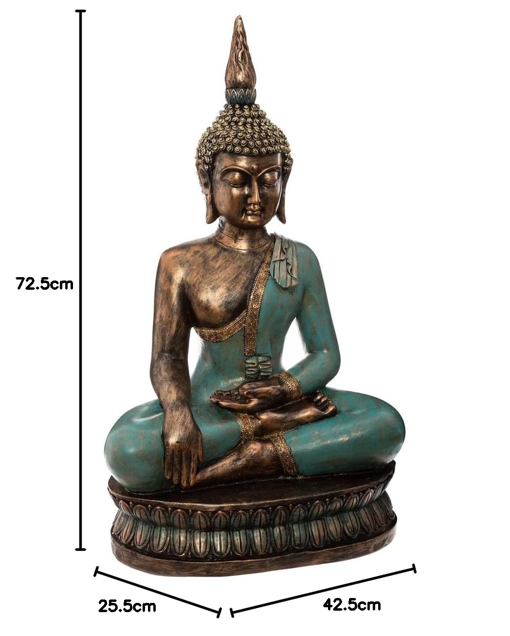 Atmosphera – Figur Buddha sitzend – Kunstharz, Höhe 73 cm