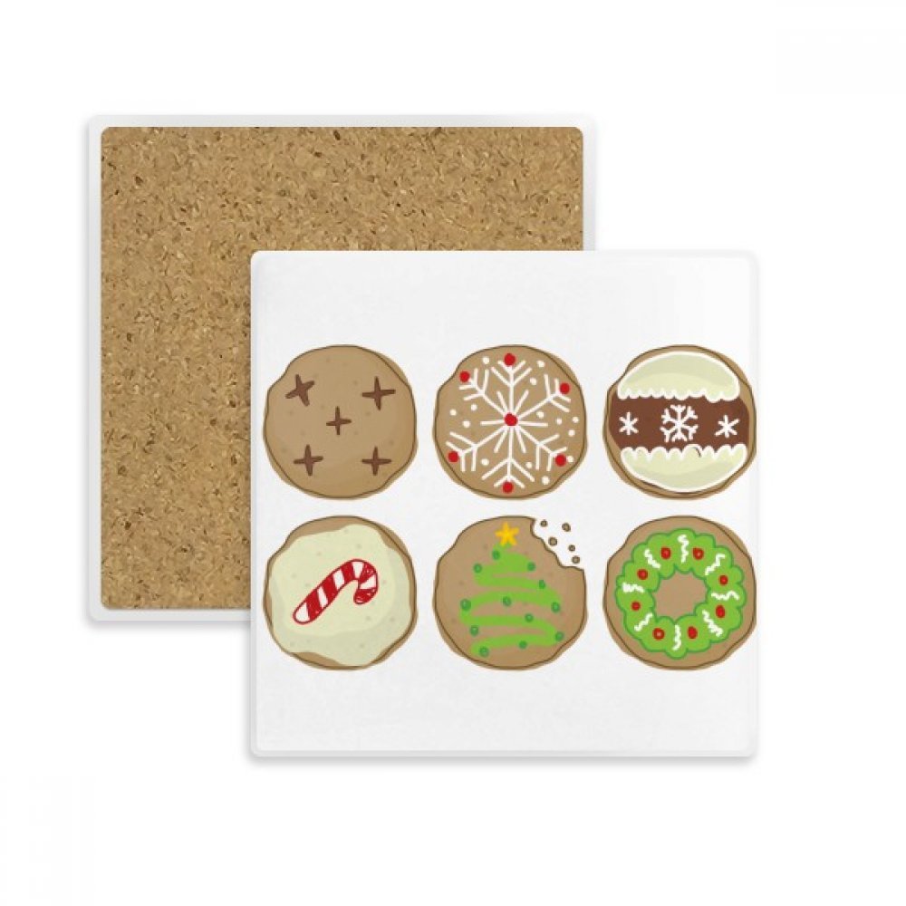Coaster Arbre de Noël vert pierre absorbante dessous de verre carré tasse multicolor