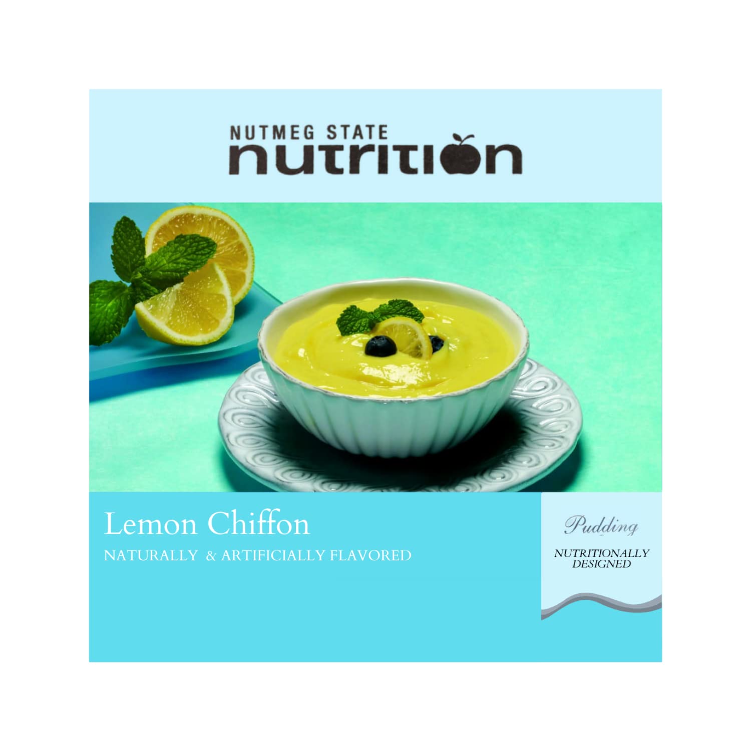 Nutmeg State Nutrition High Protein Snack and Meal Replacement Pudding/Diet Pudding - Lemon Chiffon (7ct) - Trans Fat Free, Aspartame Free, Kosher, Gelatin Free
