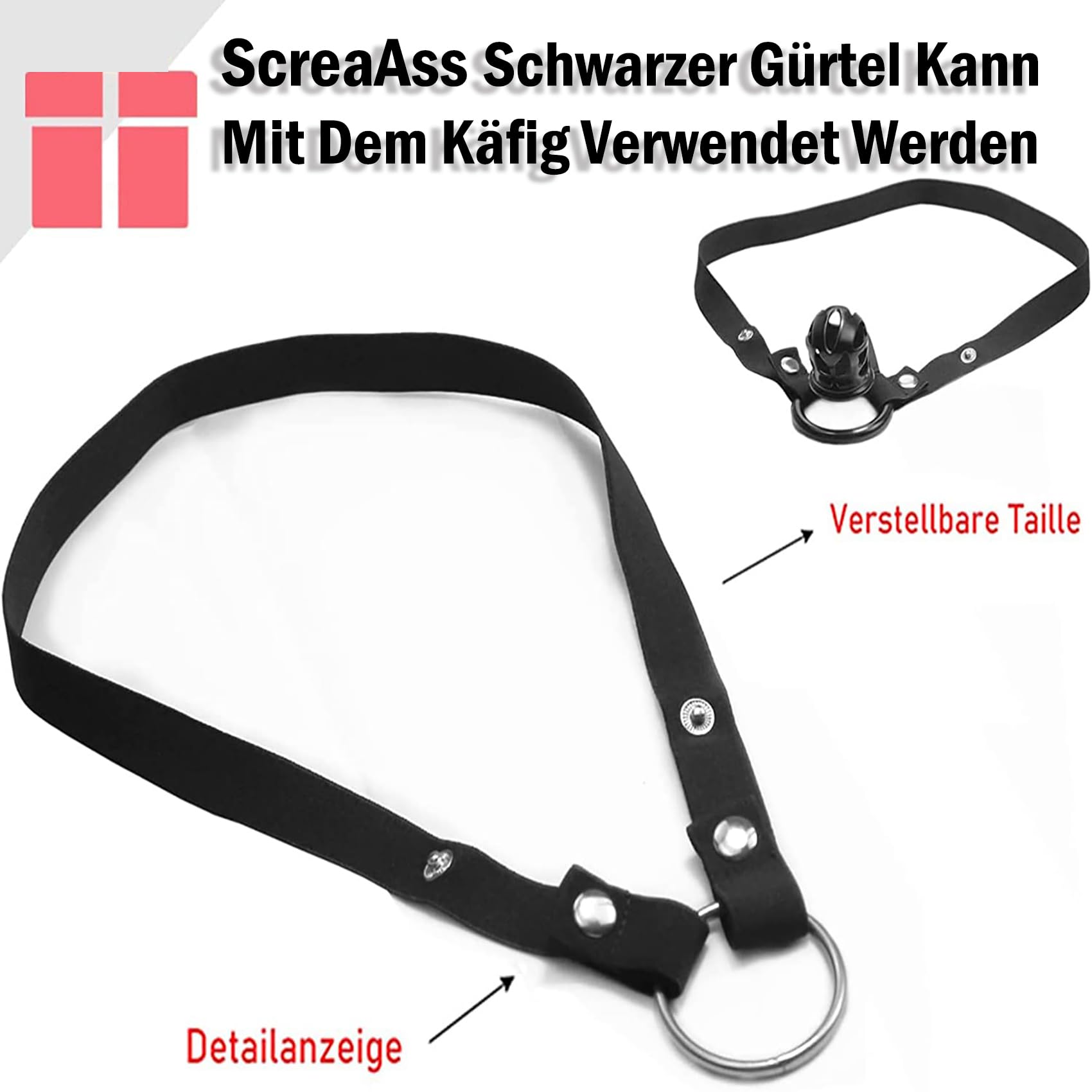 3D Nylon Harz Peniskäfig Set Großer Keuschheitsgürtel Herren Mit Hodensack Bondage Hodenkäfig Und 4 Cockringe Und Gürtel Belüfteter Keuschheitskäfig Sexspielzeug Für Männer,Weiß l/set