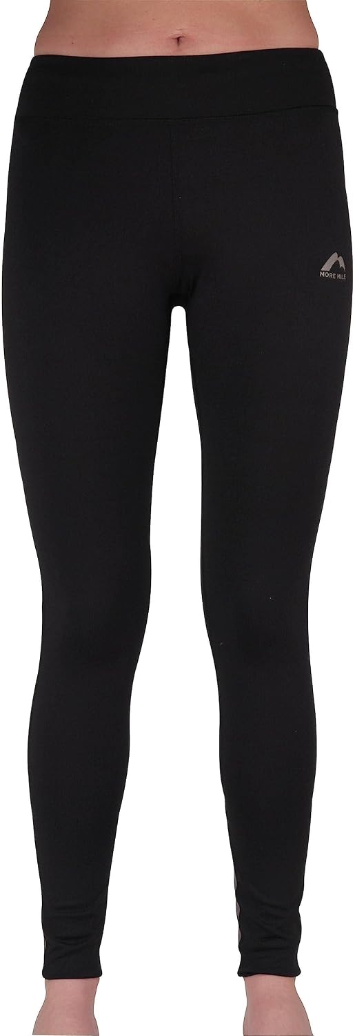 More Mile Power Womens Long Running Tights - Black-M