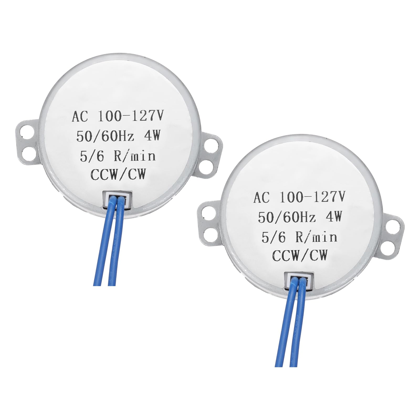 sourcing map Synchronous Motor AC 100-127V Electric Motor 5-6RPM 50-60HZ CCW/CW 4W Single Flat Shaft Low Consumption Low Noise Motors for Handicrafts and Electric Fan Heater, 2 Pcs